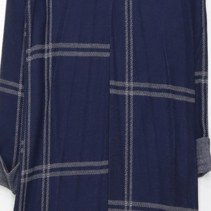 Atmosphere Womens Blue Check Polyester A-Line Size 6 Boat Neck Pullover