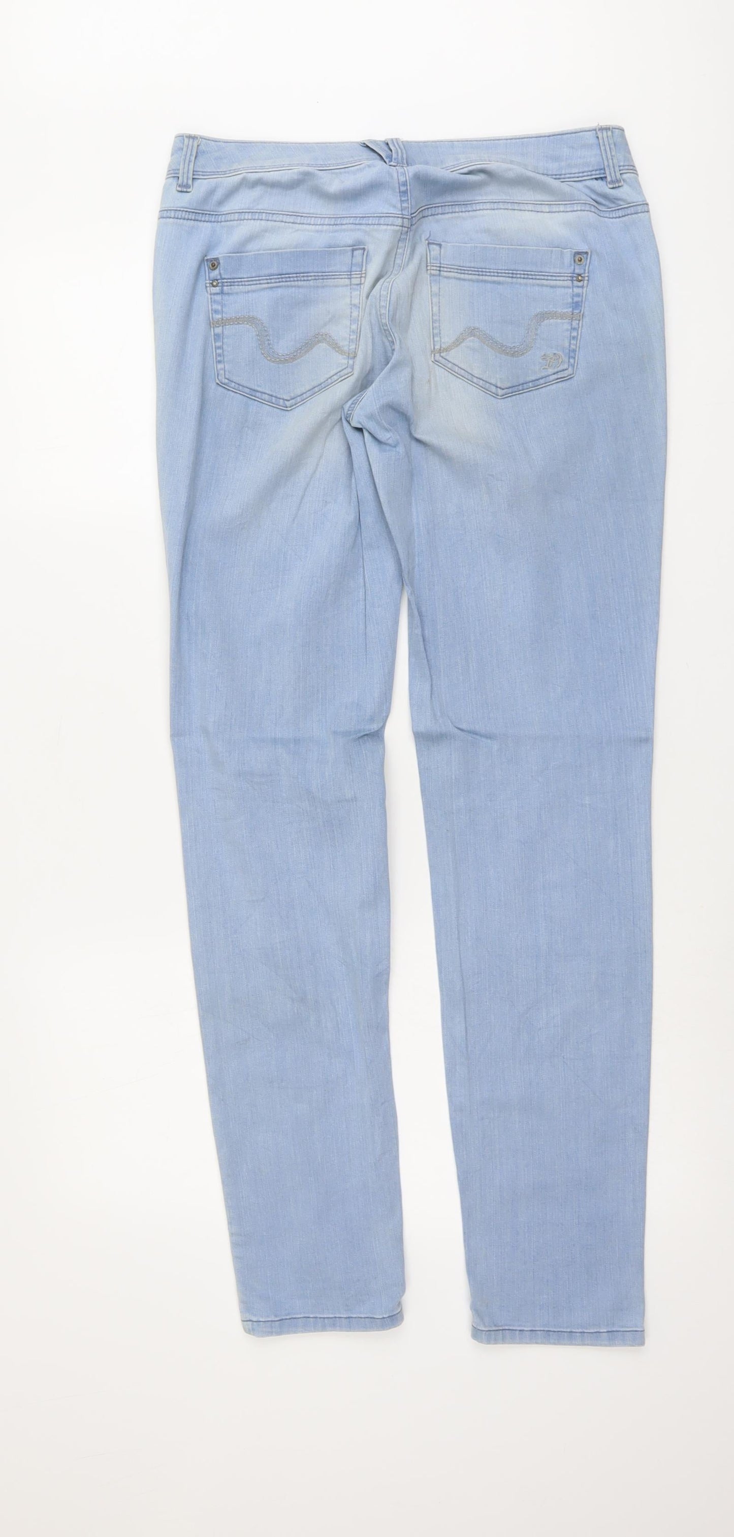 Tom Taylor Womens Blue Cotton Straight Jeans Size 30 in L32 in Regular Button