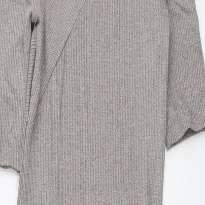 H&M Womens Grey Viscose A-Line Size 6 Boat Neck Pullover
