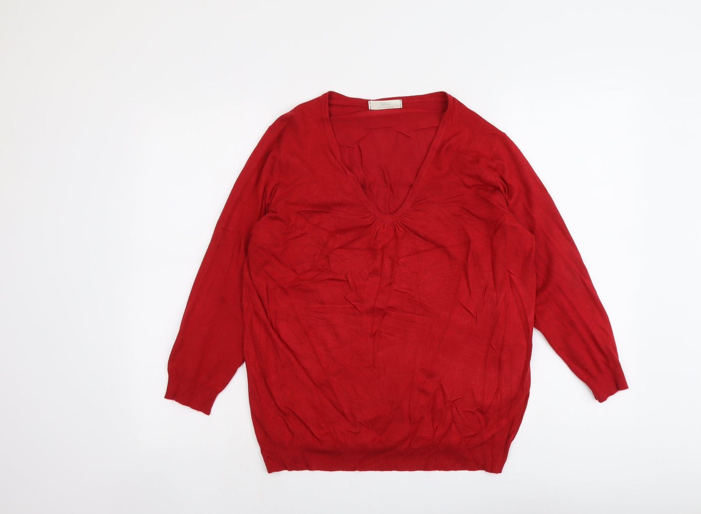 Womens UK Size 18 Marks and Spencer Red Pullover Jumper