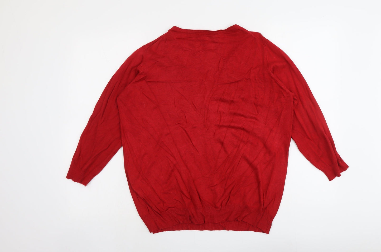 Womens UK Size 18 Marks and Spencer Red Pullover Jumper
