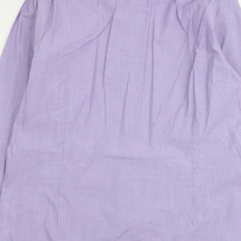 Red Herring Mens Purple Polyester Button-Up Size 16.5 Collared Button