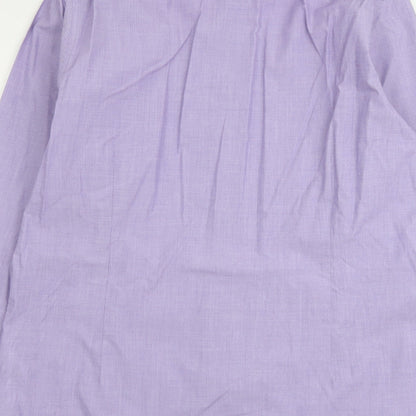 Red Herring Mens Purple Polyester Button-Up Size 16.5 Collared Button