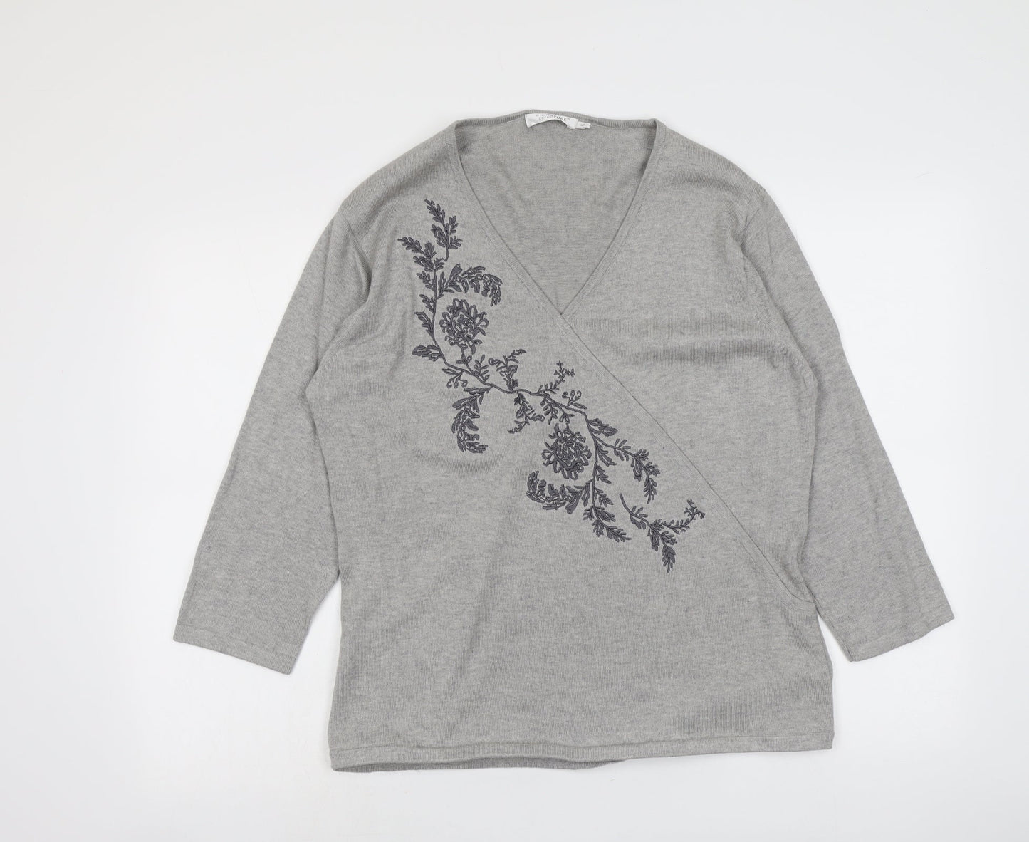 Womens UK Size XL Signature Grey Pullover Jumper