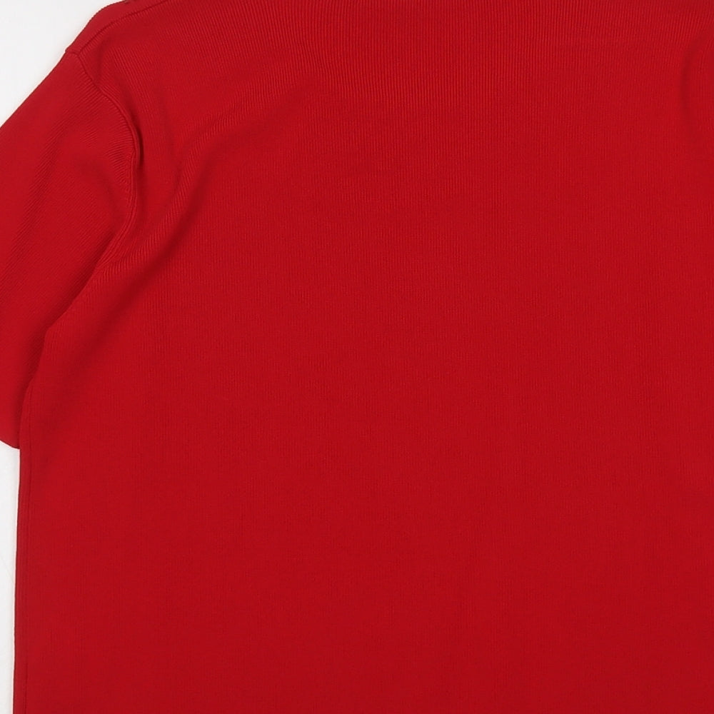 Laura G Womens Red Round Neck Viscose Pullover Jumper Size L