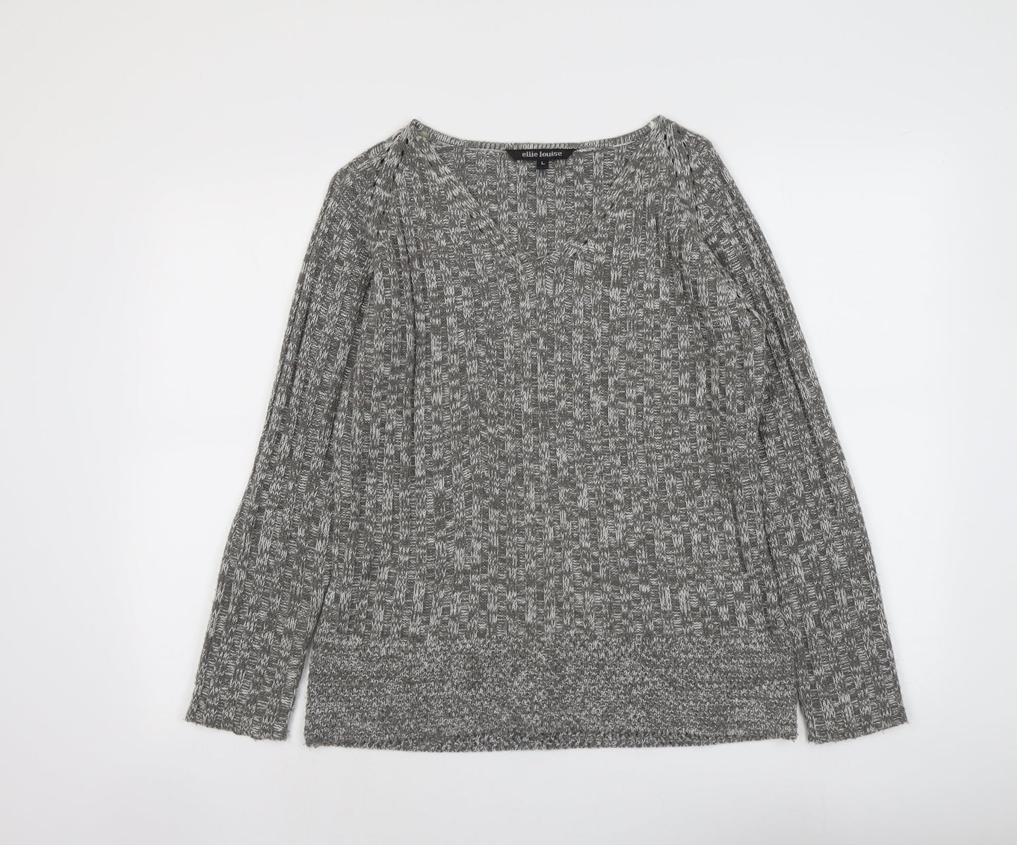 Womens UK Size L Ellie Louise Grey Pullover Jumper