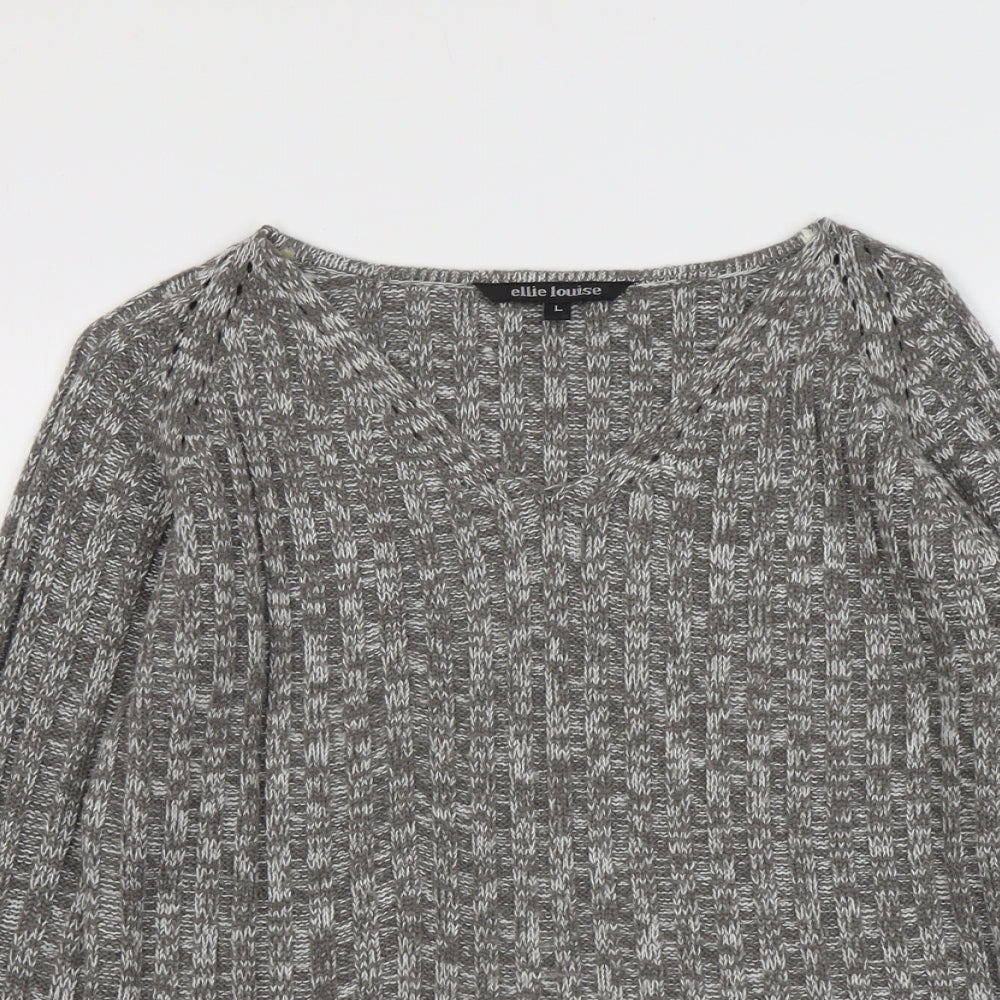 Womens UK Size L Ellie Louise Grey Pullover Jumper