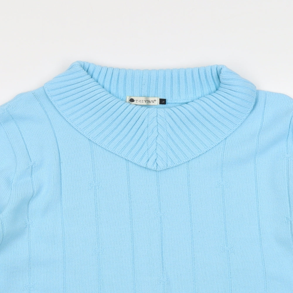 The Yews Womens Blue Round Neck Acrylic Pullover Jumper Size L