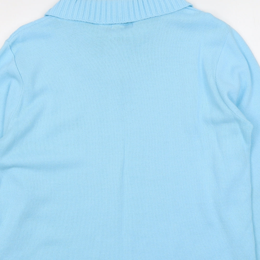 The Yews Womens Blue Round Neck Acrylic Pullover Jumper Size L