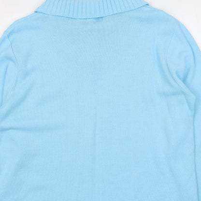 The Yews Womens Blue Round Neck Acrylic Pullover Jumper Size L