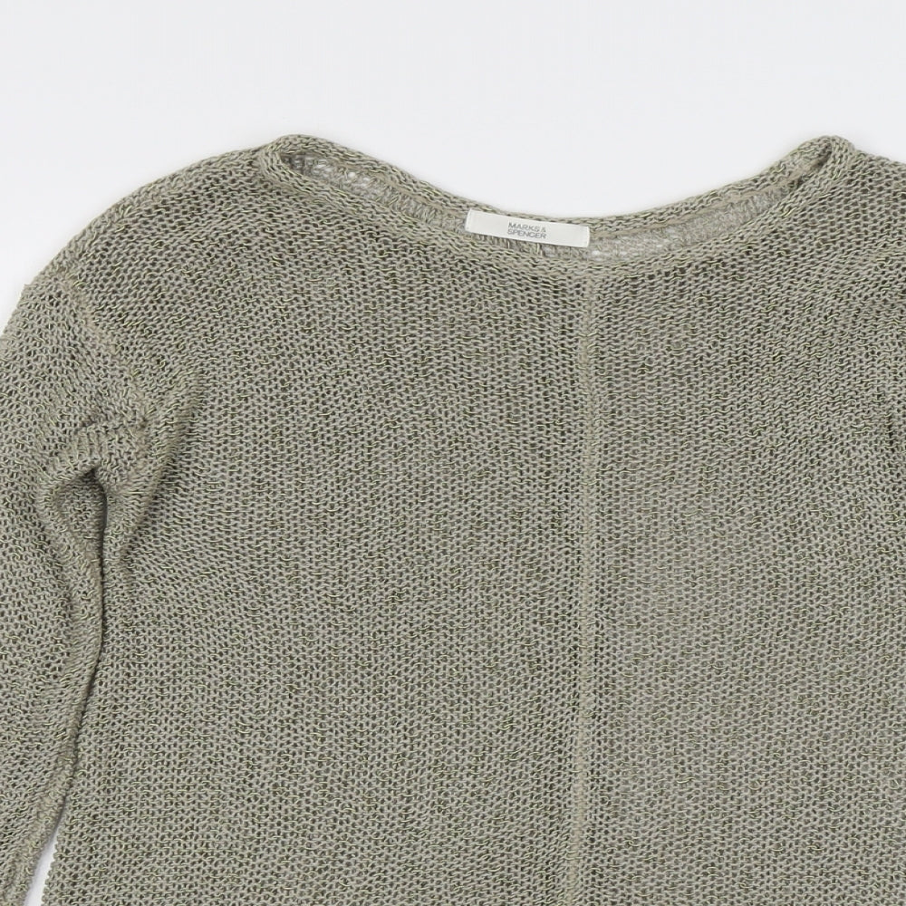 Womens UK Size 10 Marks and Spencer Green Pullover Jumper