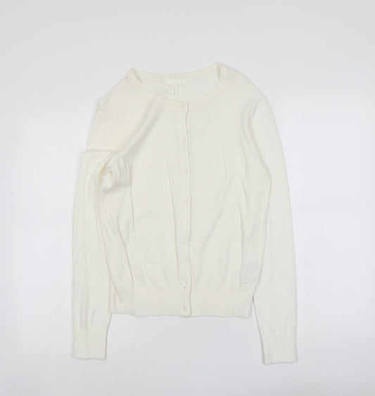 Womens UK Size L H&M Ivory Cardigan Jumper