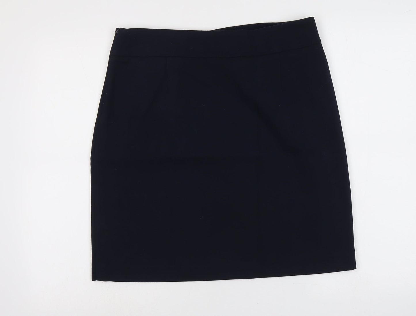 Cortefiel Womens Blue Polyester A-Line Skirt Size L Zip