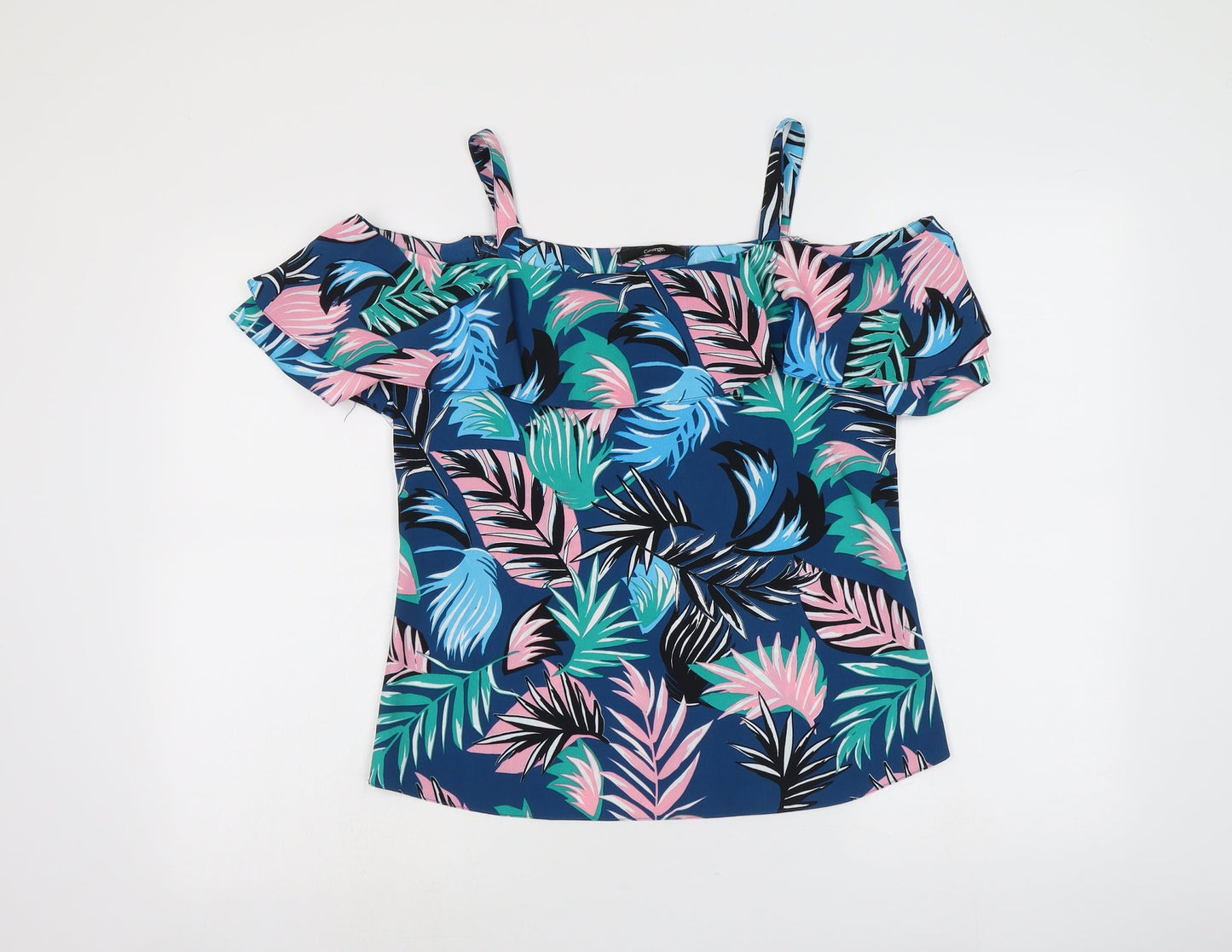 George Womens Multicoloured Floral Polyester Basic Blouse Size 8 Square Neck