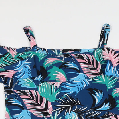 George Womens Multicoloured Floral Polyester Basic Blouse Size 8 Square Neck