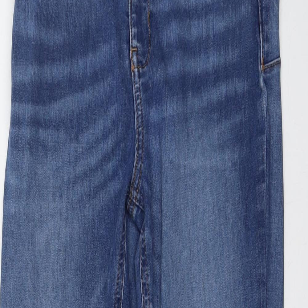 V By Very Womens Blue Cotton Skinny Jeans Size 8 L28 in Regular Button