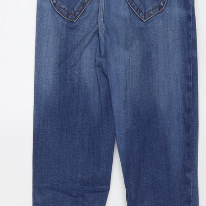 V By Very Womens Blue Cotton Skinny Jeans Size 8 L28 in Regular Button