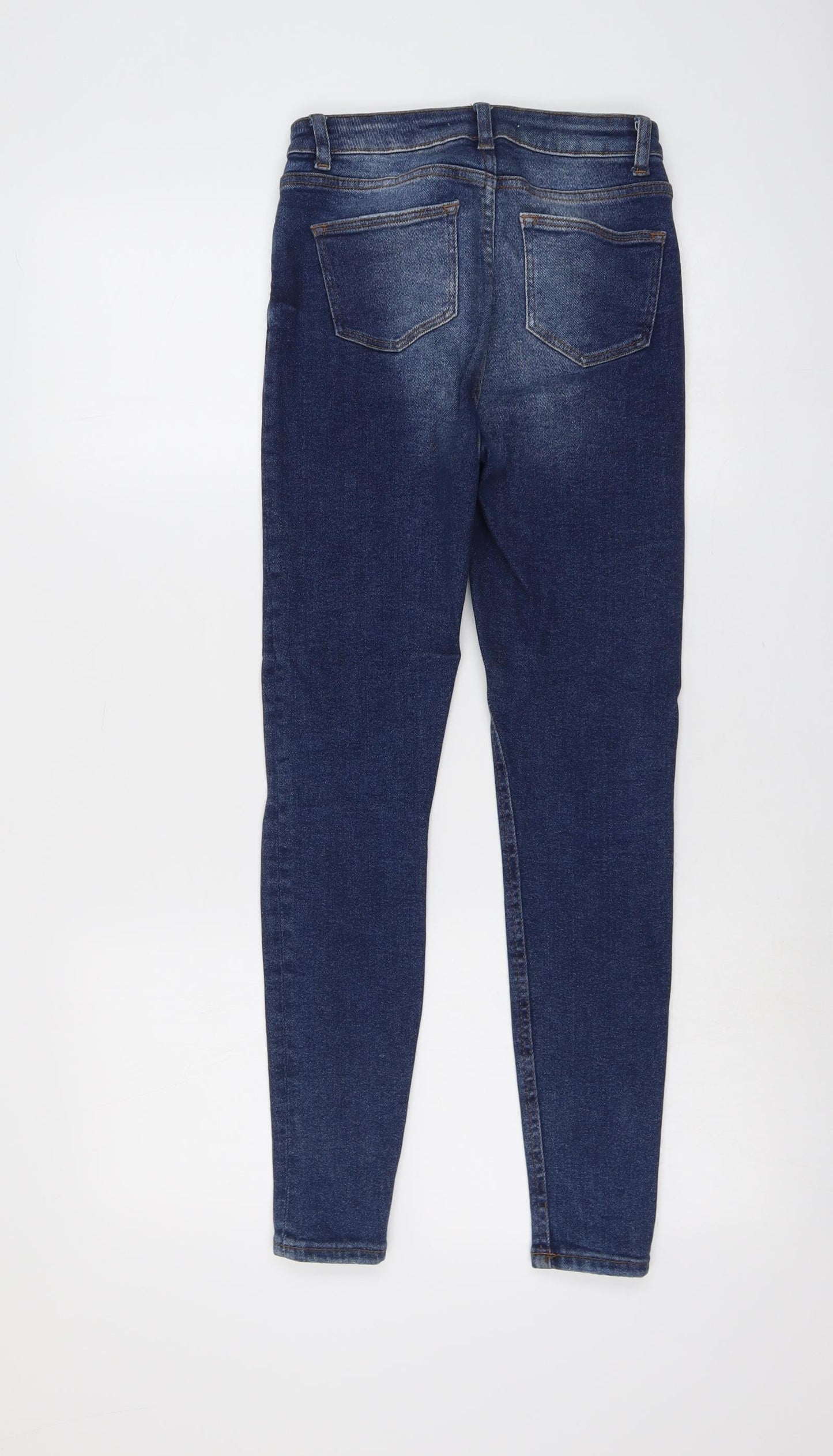 Denim & Co. Womens Blue Cotton Skinny Jeans Size 8 L27 in Regular Button