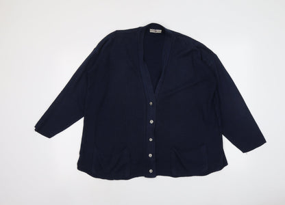 Womens UK Size M Bonmarché Blue Cardigan Jumper