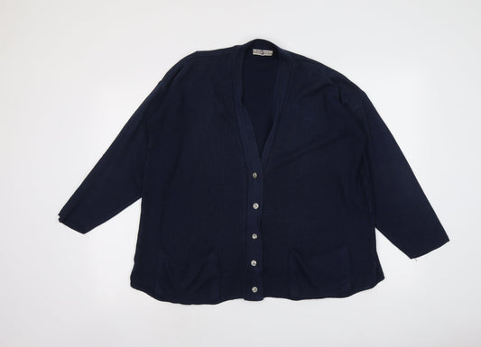 Womens UK Size M Bonmarché Blue Cardigan Jumper