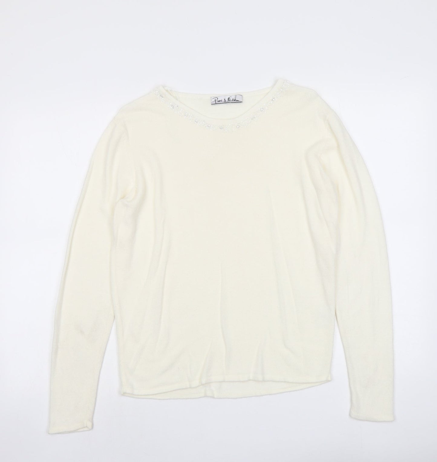 Womens UK Size 14 Pure&Natural Ivory Pullover Jumper