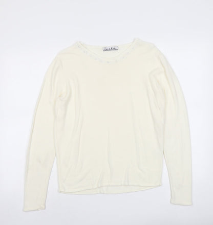 Womens UK Size 14 Pure&Natural Ivory Pullover Jumper