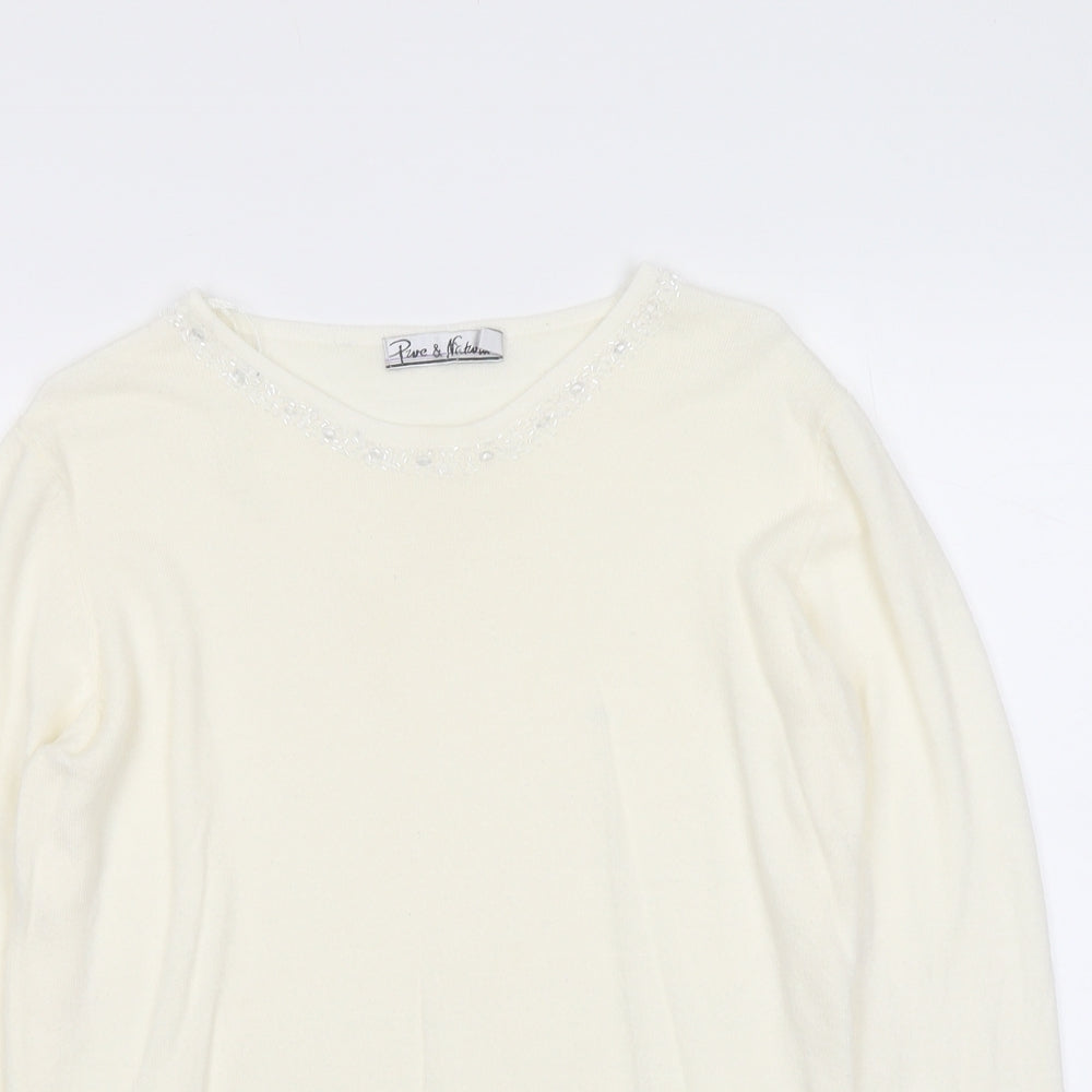 Womens UK Size 14 Pure&Natural Ivory Pullover Jumper
