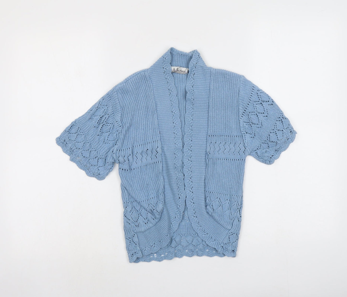 Womens UK Size M Pure&Natural Blue Cardigan Jumper