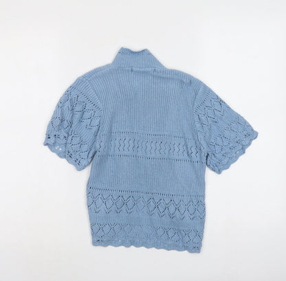 Womens UK Size M Pure&Natural Blue Cardigan Jumper