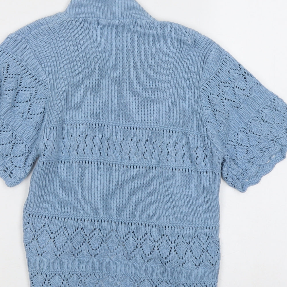 Womens UK Size M Pure&Natural Blue Cardigan Jumper