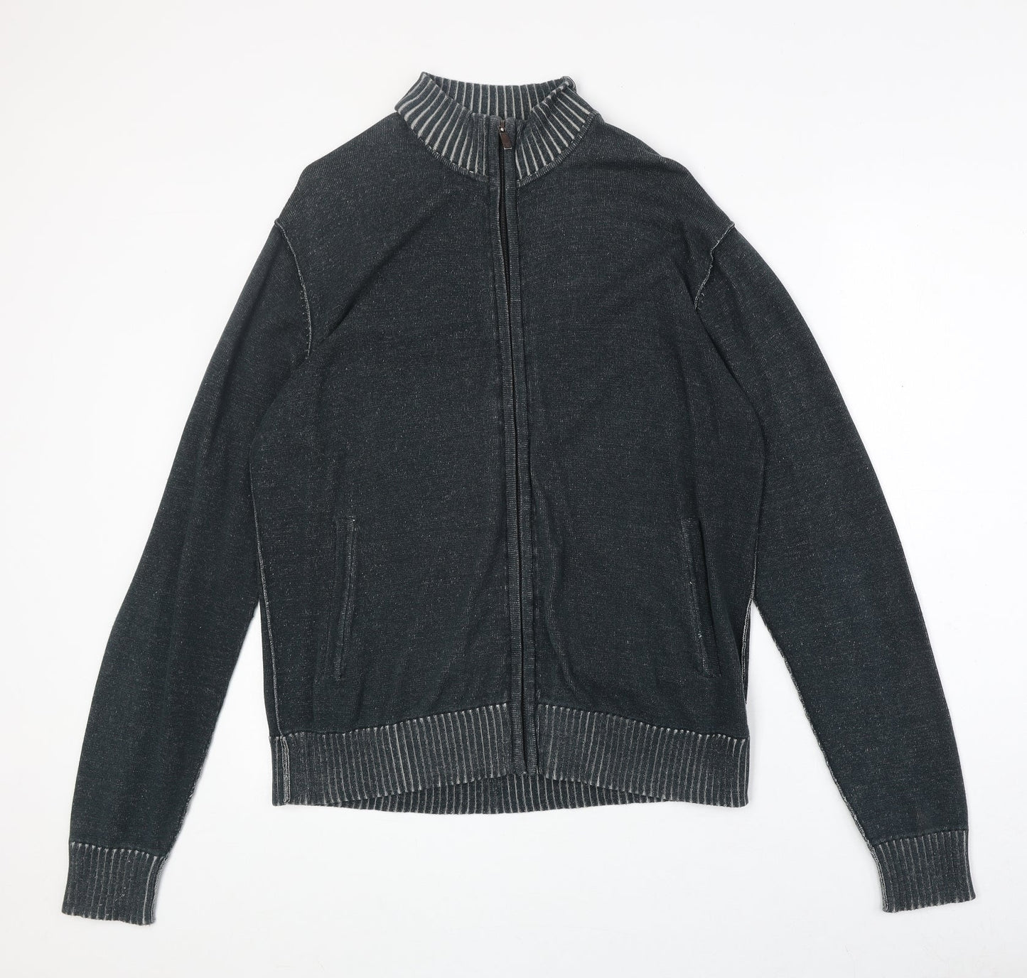 Foxhole Mens Grey Cotton Full Zip Sweatshirt Size L