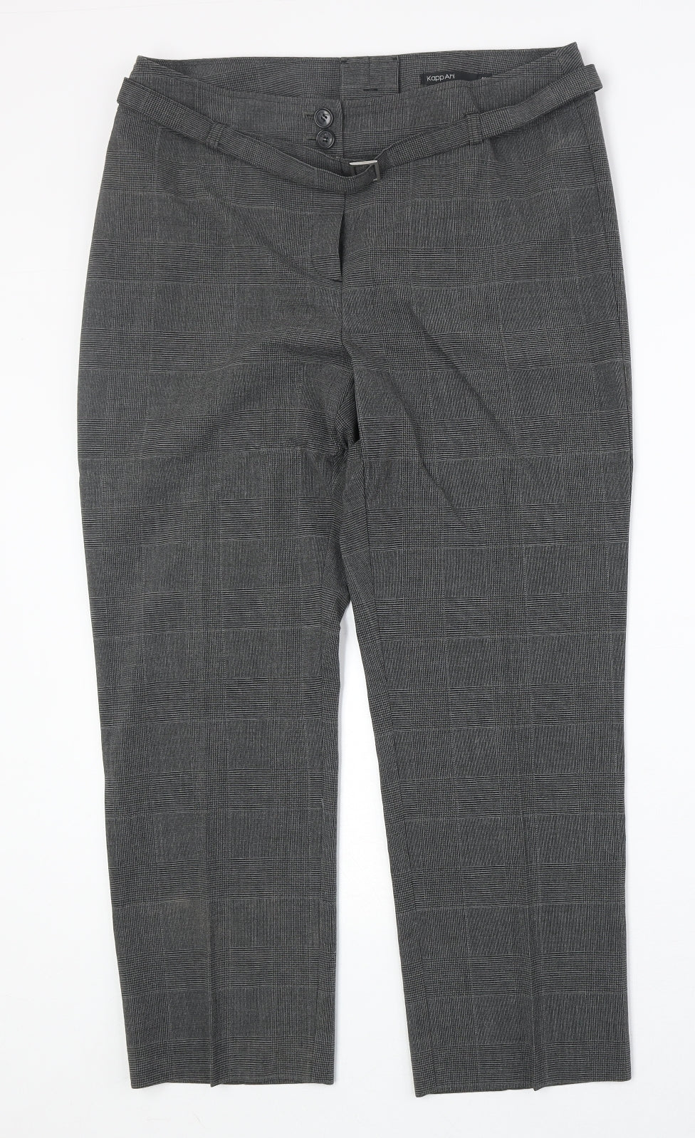 Kapp Ahl Womens Grey Plaid Polyester Trousers Size 33 in Regular Zip