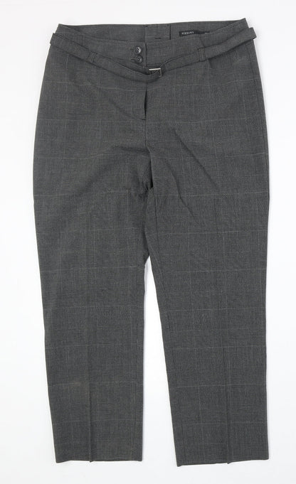 Kapp Ahl Womens Grey Plaid Polyester Trousers Size 33 in Regular Zip