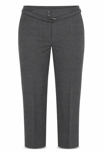 Kapp Ahl Womens Grey Plaid Polyester Trousers Size 33 in Regular Zip