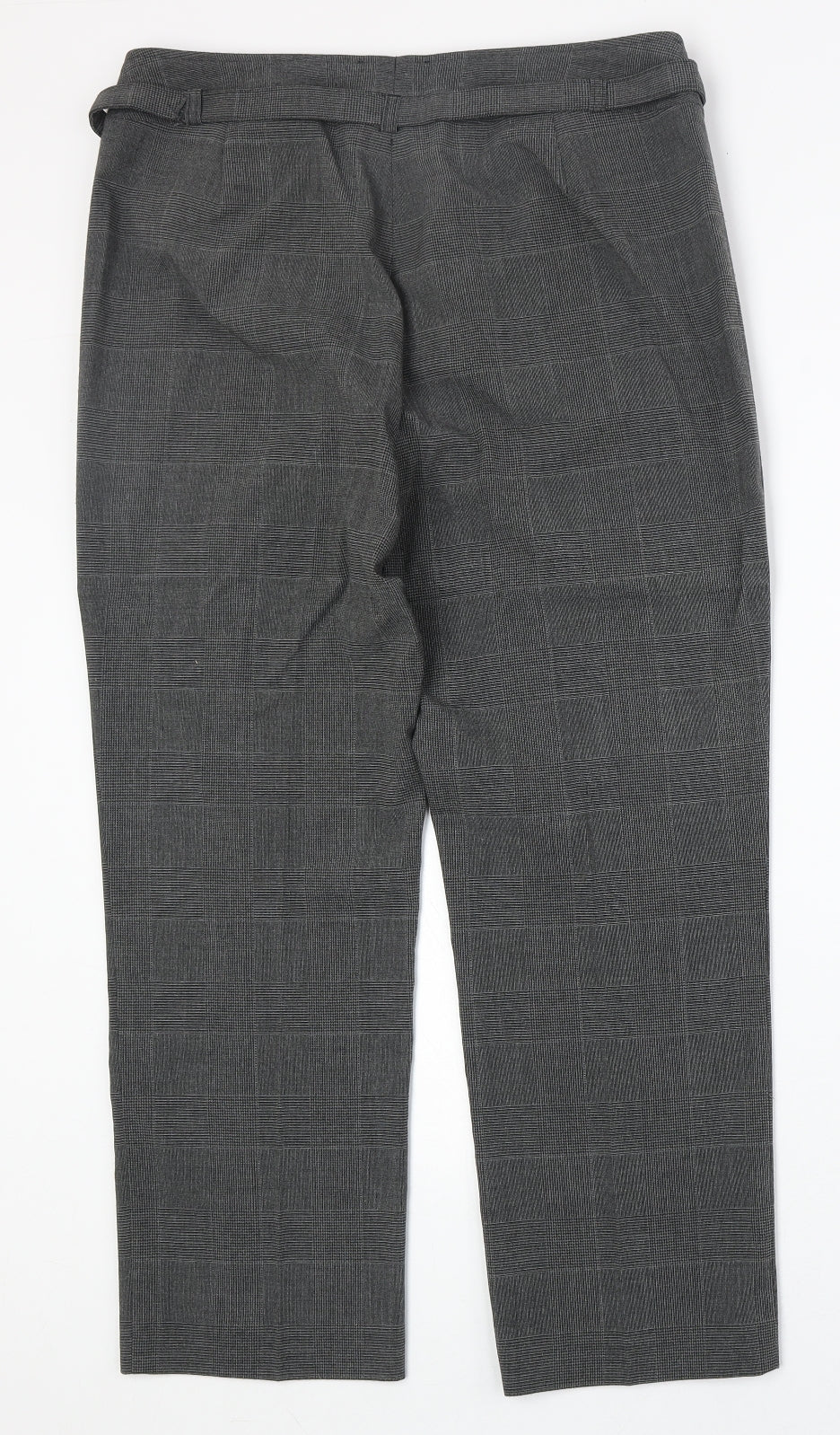 Kapp Ahl Womens Grey Plaid Polyester Trousers Size 33 in Regular Zip