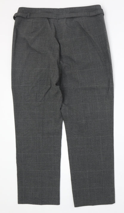 Kapp Ahl Womens Grey Plaid Polyester Trousers Size 33 in Regular Zip