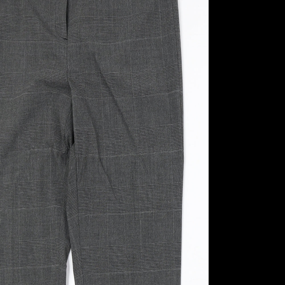 Kapp Ahl Womens Grey Plaid Polyester Trousers Size 33 in Regular Zip