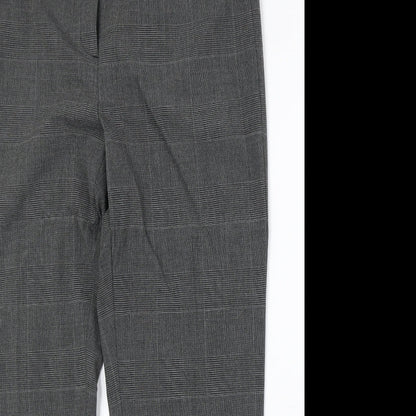 Kapp Ahl Womens Grey Plaid Polyester Trousers Size 33 in Regular Zip