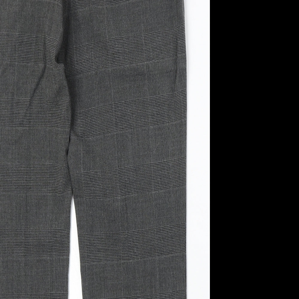 Kapp Ahl Womens Grey Plaid Polyester Trousers Size 33 in Regular Zip