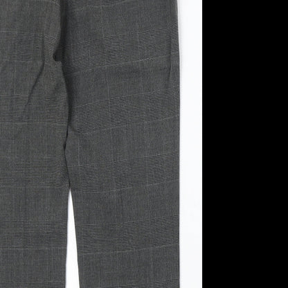 Kapp Ahl Womens Grey Plaid Polyester Trousers Size 33 in Regular Zip