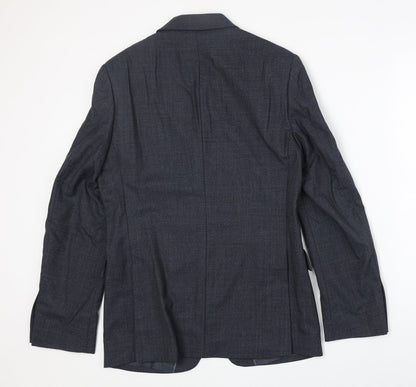 Marks and Spencer Mens Blue Wool Jacket Suit Jacket Size 36 Regular