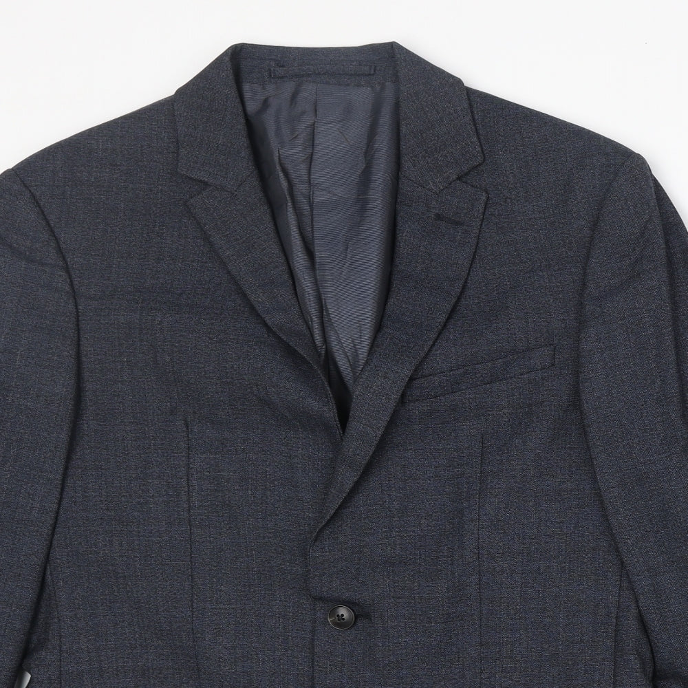 Marks and Spencer Mens Blue Wool Jacket Suit Jacket Size 36 Regular