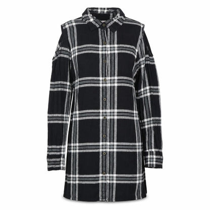 Miss Evie Womens Black Plaid Viscose Basic Button-Up Size 10 Collared