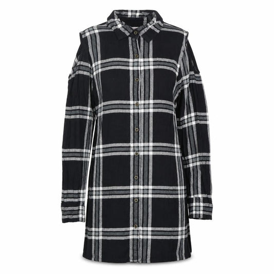 Miss Evie Womens Black Plaid Viscose Basic Button-Up Size 10 Collared