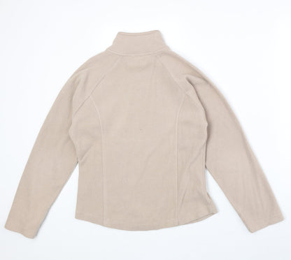 Active Womens Beige Polyester Pullover Sweatshirt Size 8 Zip