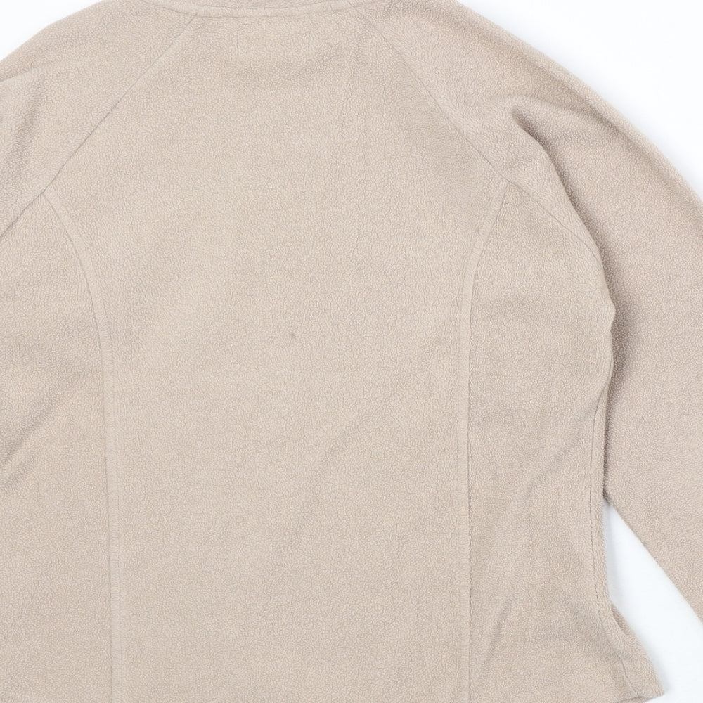 Active Womens Beige Polyester Pullover Sweatshirt Size 8 Zip