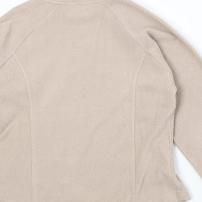 Active Womens Beige Polyester Pullover Sweatshirt Size 8 Zip
