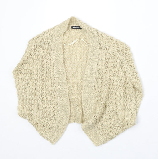 Gina Tricot Womens Beige V-Neck Acrylic Cardigan Jumper Size XS