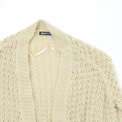 Gina Tricot Womens Beige V-Neck Acrylic Cardigan Jumper Size XS