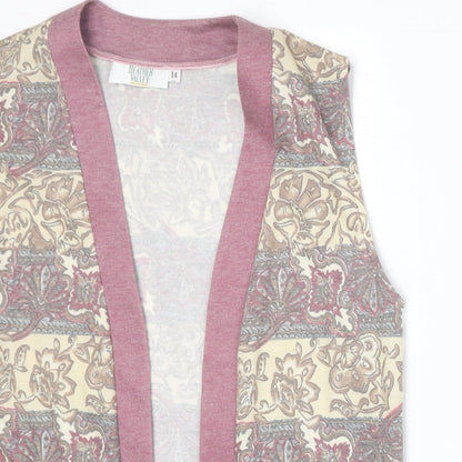 Womens UK Size 14 Heather Valley Beige Cardigan Jumper